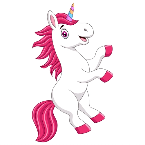 Pink Mane Rearing Unicorn Transparent Sticker
